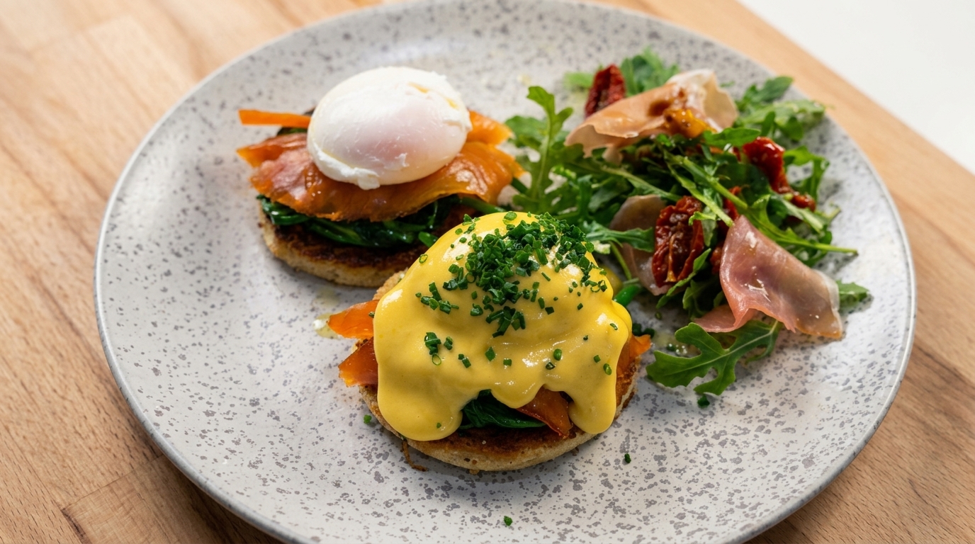 Œufs Bénédicte au saumon fumé sur brioche grillée façon grand restaurant