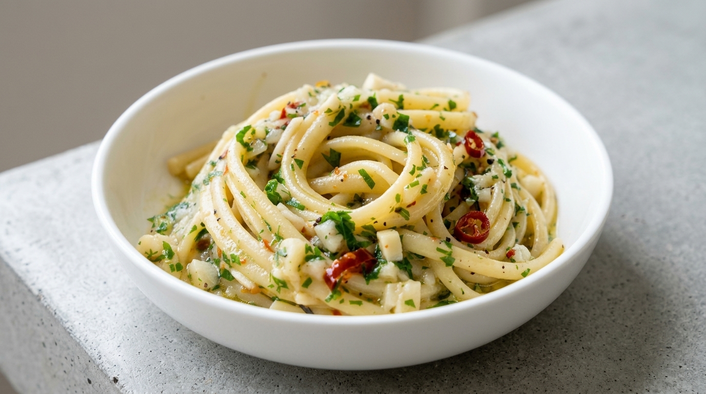 Spaghetti Aglio e Olio Classiques (Pâtes à l'Ail et à l'Huile d'Olive)