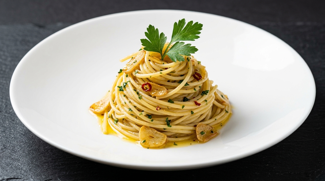 Les Véritables Spaghetti Aglio e Olio au Piment