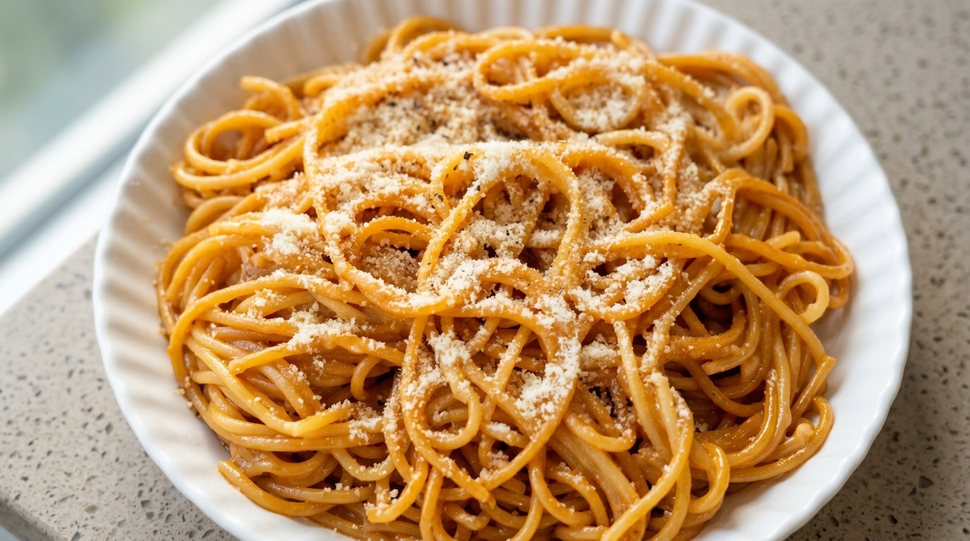 Pâtes express au fromage et à la sauce soja (nouilles au beurre et parmesan)