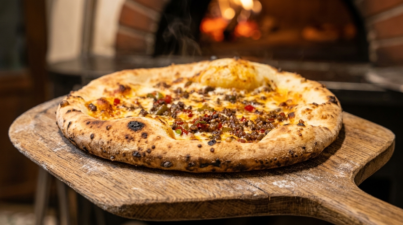 Pizza napolitaine méthode directe aux viandes savoureuses