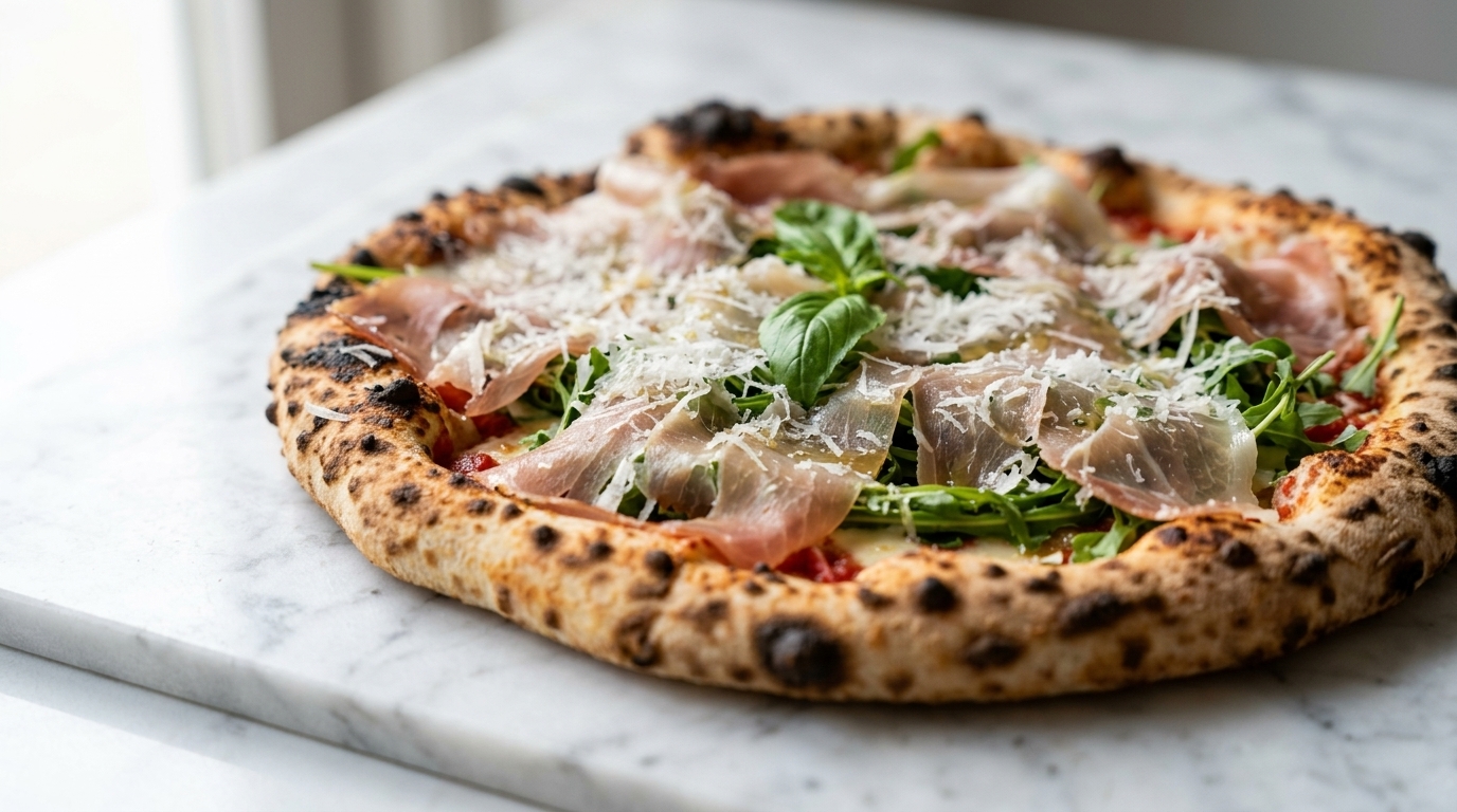 Pizza Prosciutto e Rucola au Feu de Bois (Roquette et Jambon de Parme)