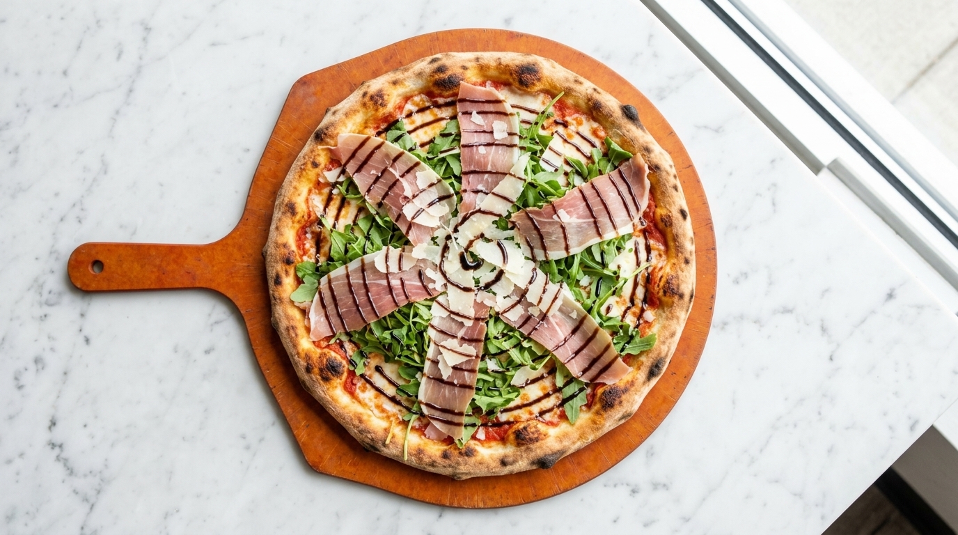 Pizza gastronomique au jambon de Parme et à la roquette (Prosciutto e Rucola)