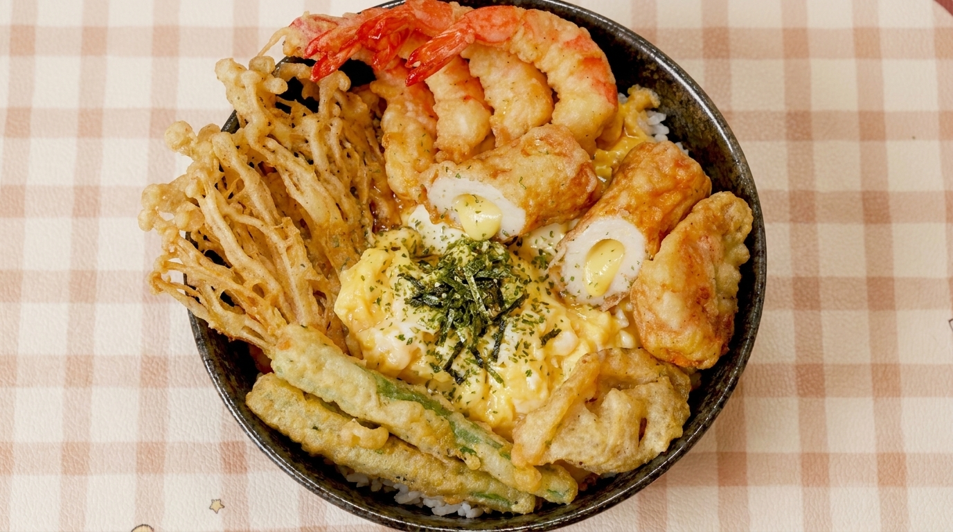 Bol de Riz Tempura et Œufs Croustillants (Style Ten-Don)