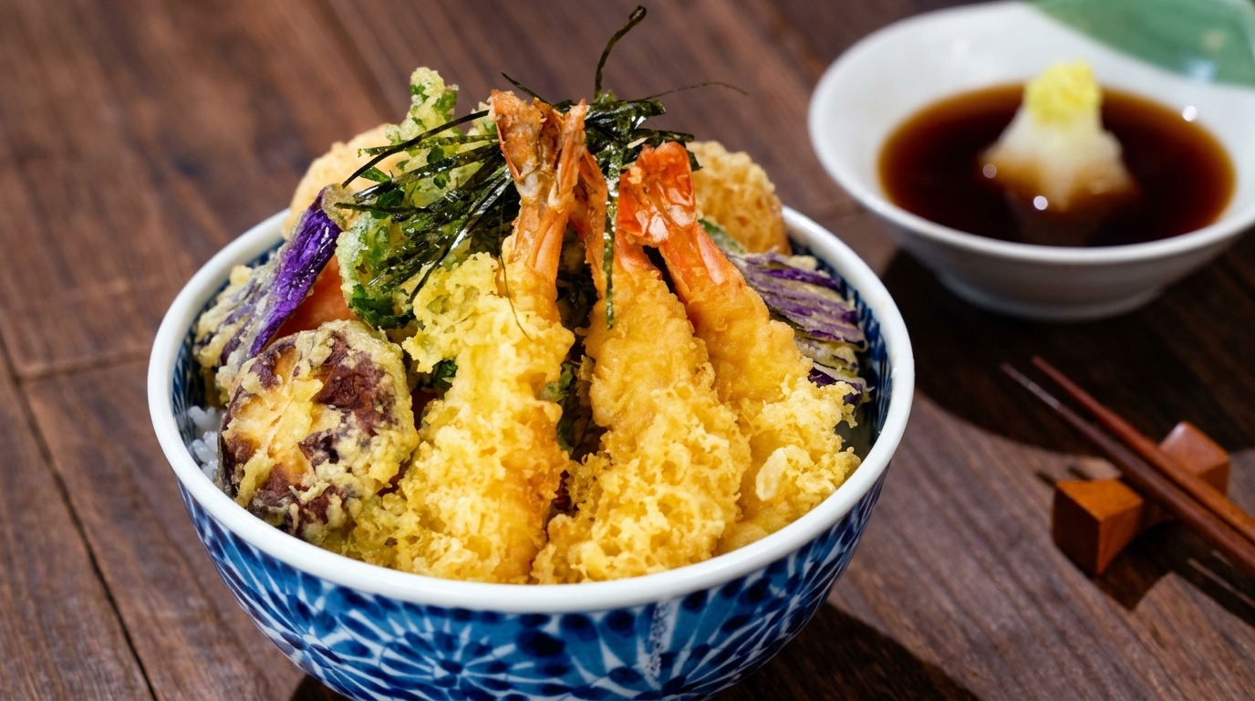 Tendon classique (Bol de riz au tempura japonais)