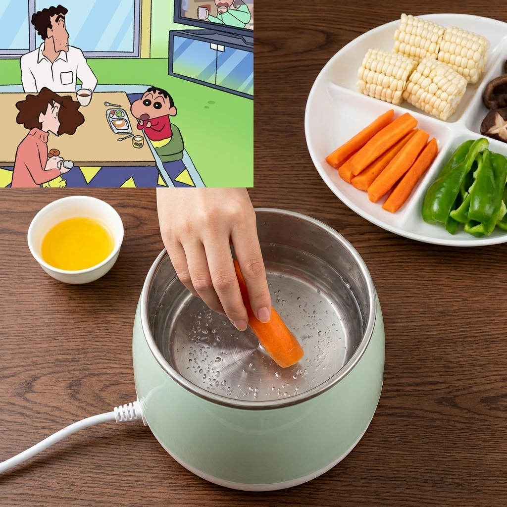 Une variété de légumes frais incluant carottes, maïs et champignons ajoutés dans une casserole deau.