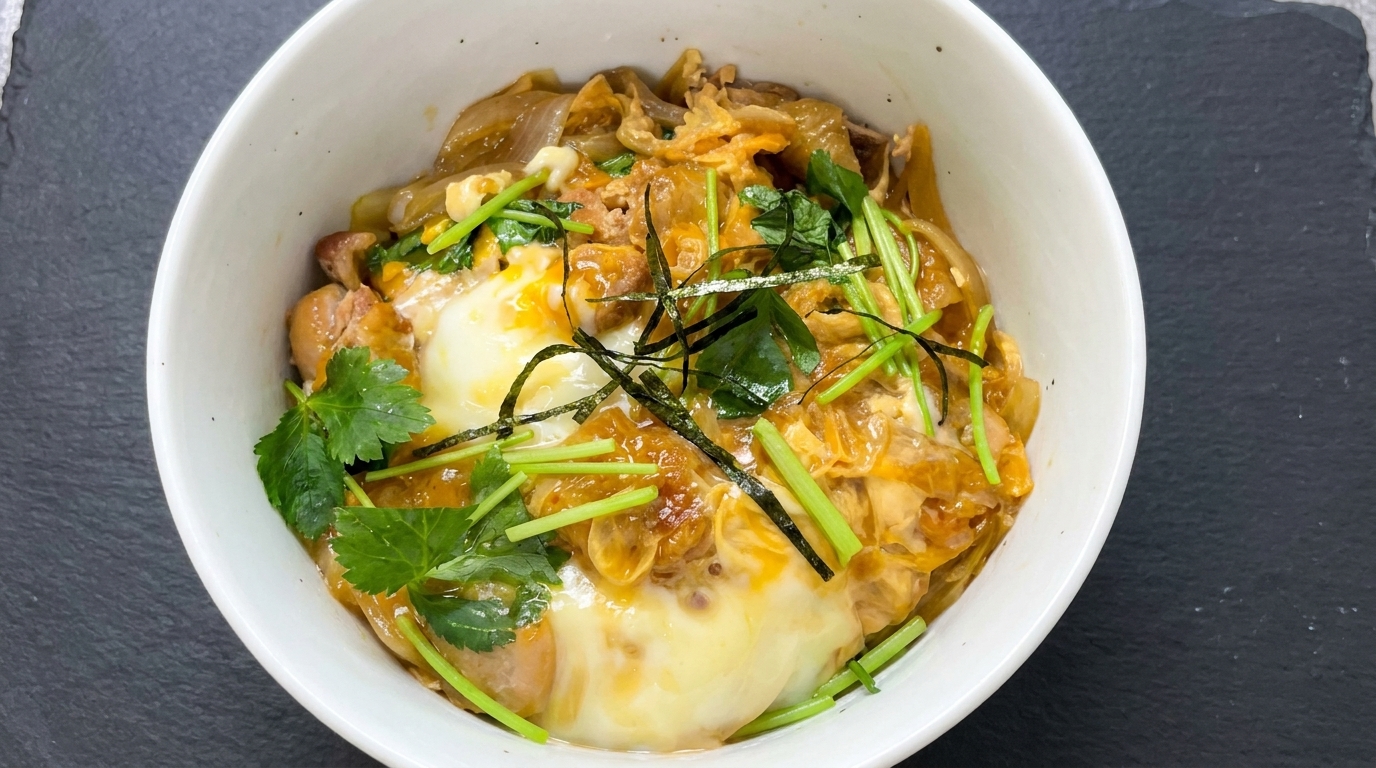 Oyakodon classique (Bol de riz japonais au poulet et à l'œuf)