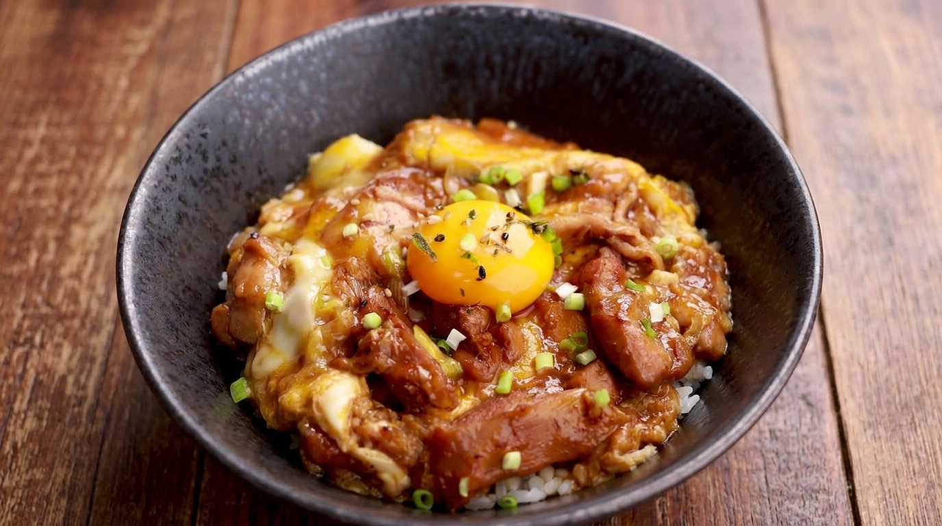 Oyakodon Teriyaki : Bol de riz au poulet et aux œufs