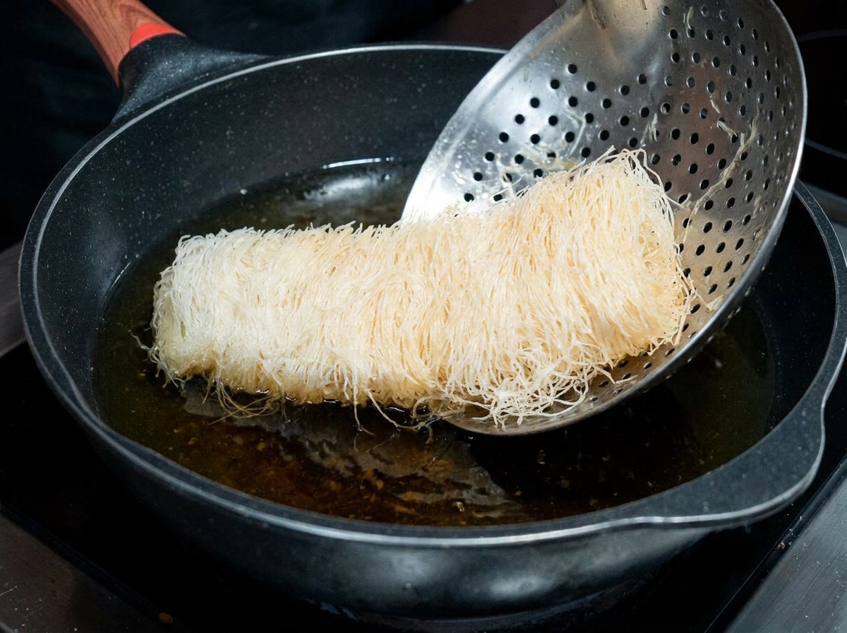 Le rouleau réintégrant le bain dhuile pour une finition dorée.