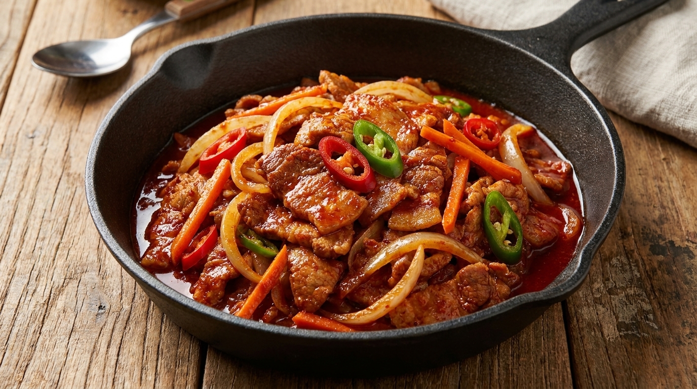 Porc sauté coréen épicé (Jeyuk Bokkeum)