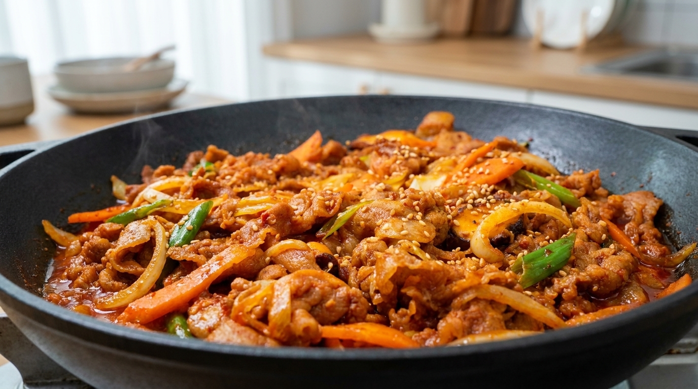 Porc sauté épicé (Jeyuk Bokkeum)