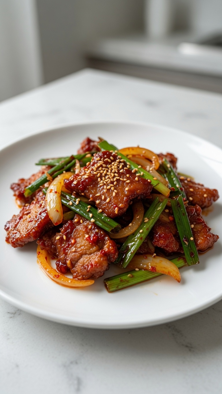 Porc épicé coréen sauté (Jeyuk Bokkeum)