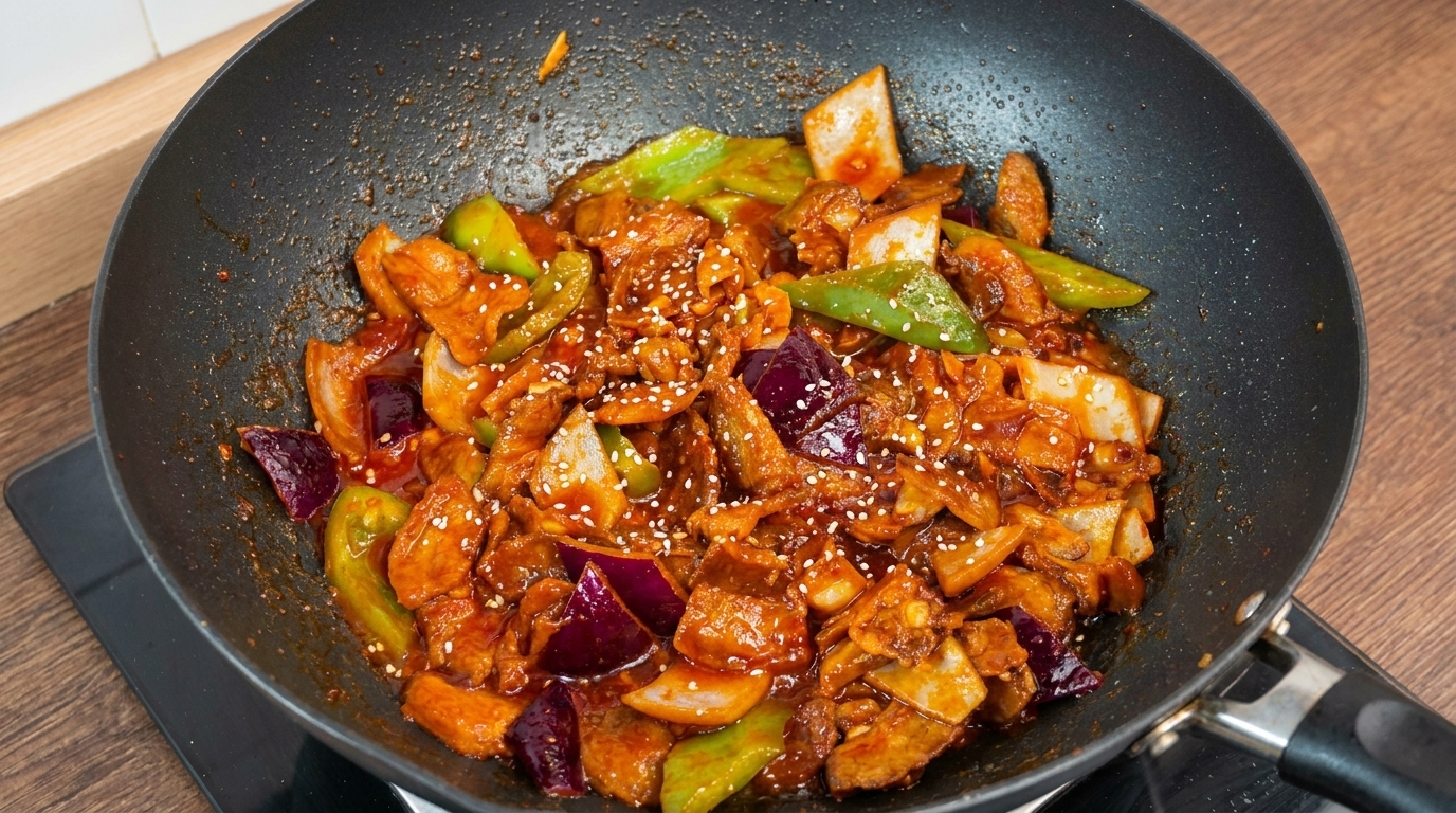 Porc sauté épicé coréen (Jeyuk Bokkeum)