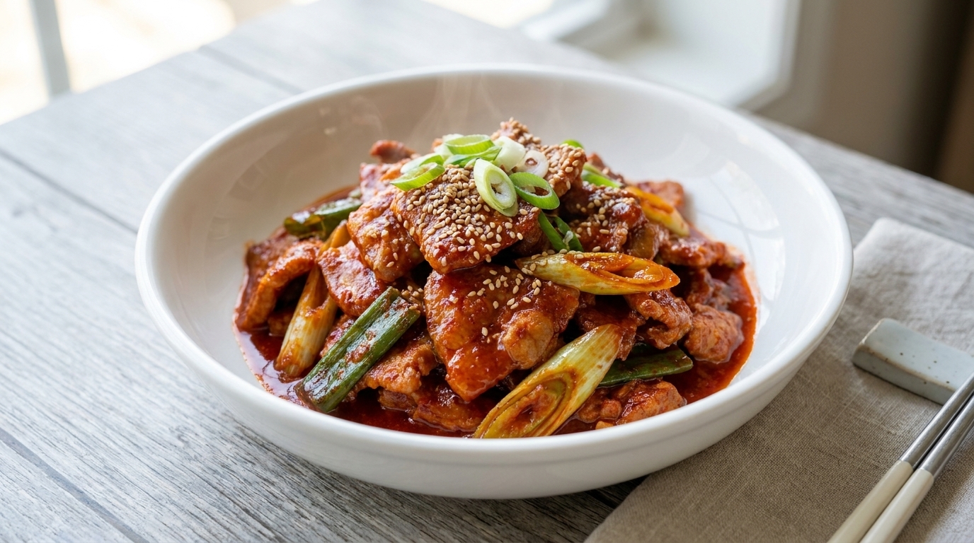 Porc sauté épicé coréen (Jeyuk Bokkeum)