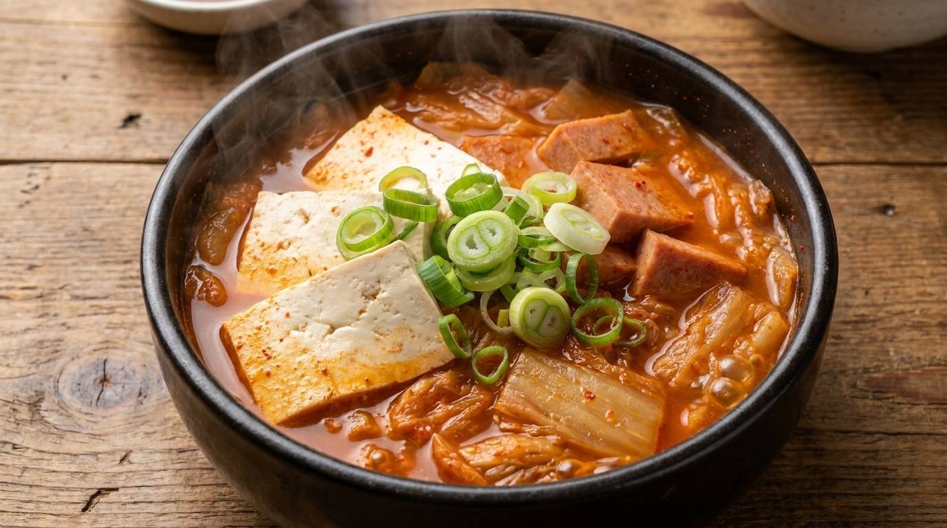 Ragoût de Kimchi au Spam riche et savoureux (Kimchi Jjigae)