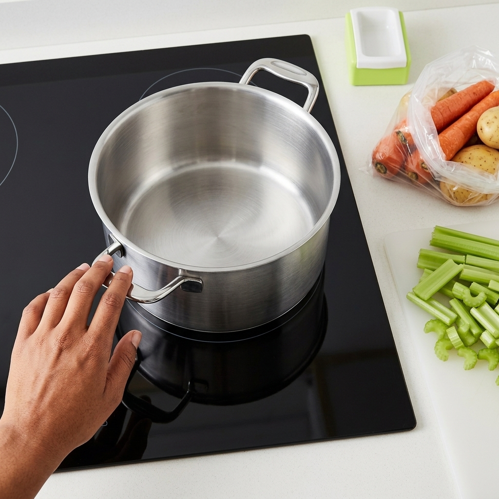 Gros plan dune généreuse cuillerée de pâte de soja brune déposée dans une casserole en métal propre.
