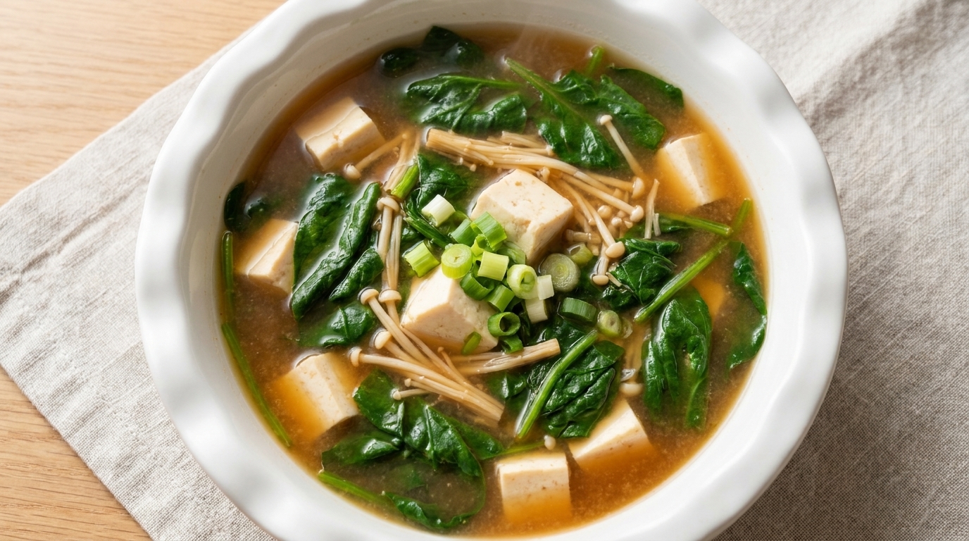 Doenjang-guk traditionnel aux épinards