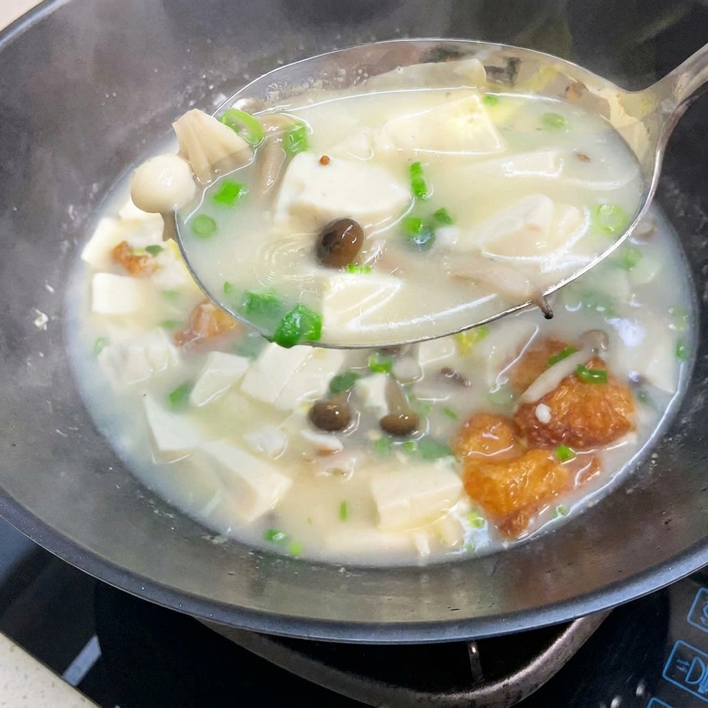 Huile de cuisson brillant alors quelle est versée dans un wok chaud et vide.