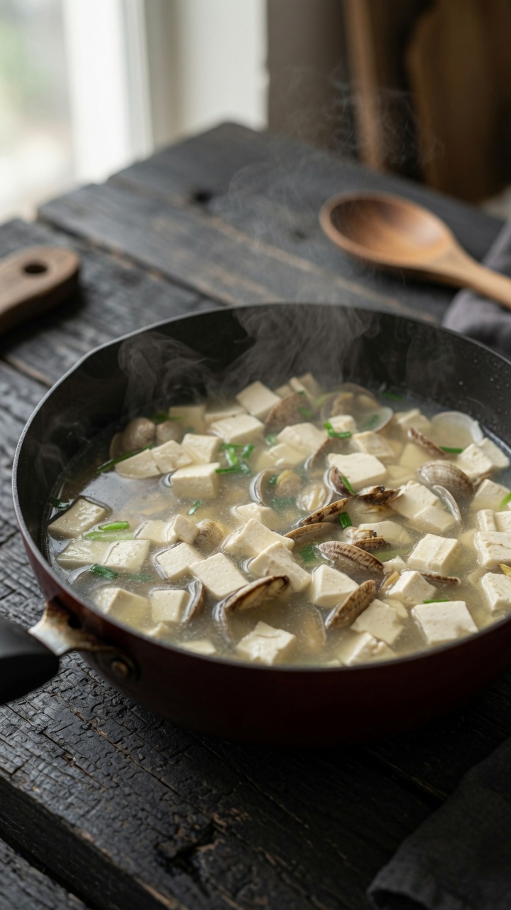 Soupe Claire aux Palourdes et au Tofu en 15 Minutes