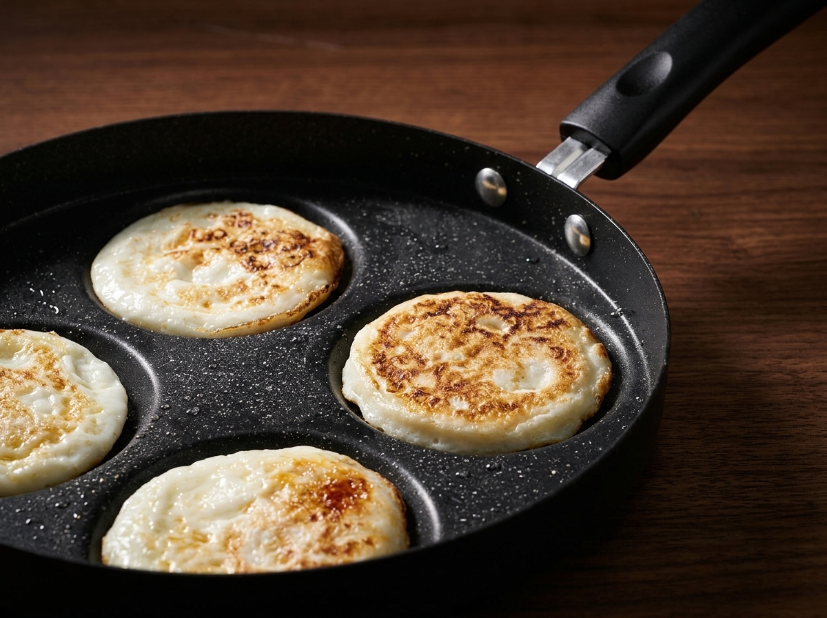 Une tranche de fromage sur le pain grillé, surmontée de deux œufs au plat.