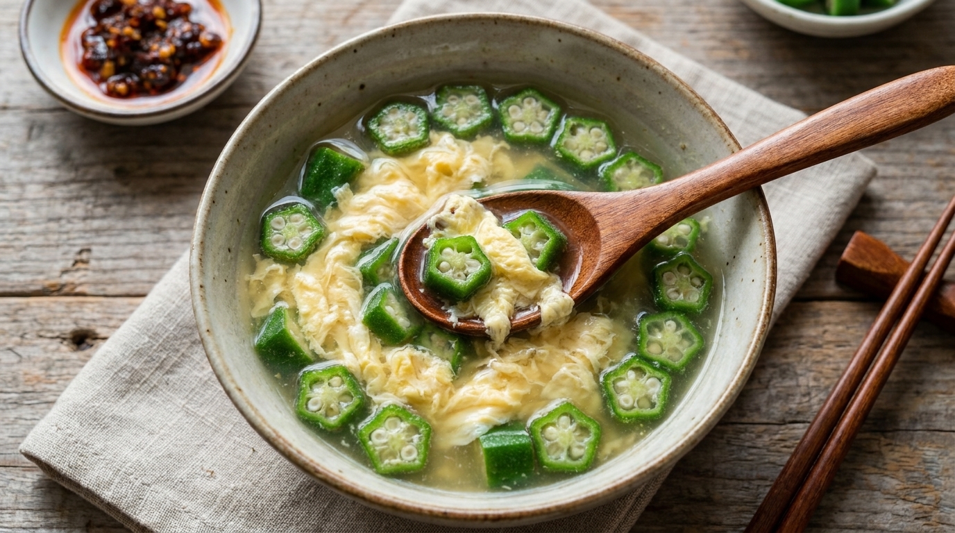 Soupe facile au gombo et aux œufs