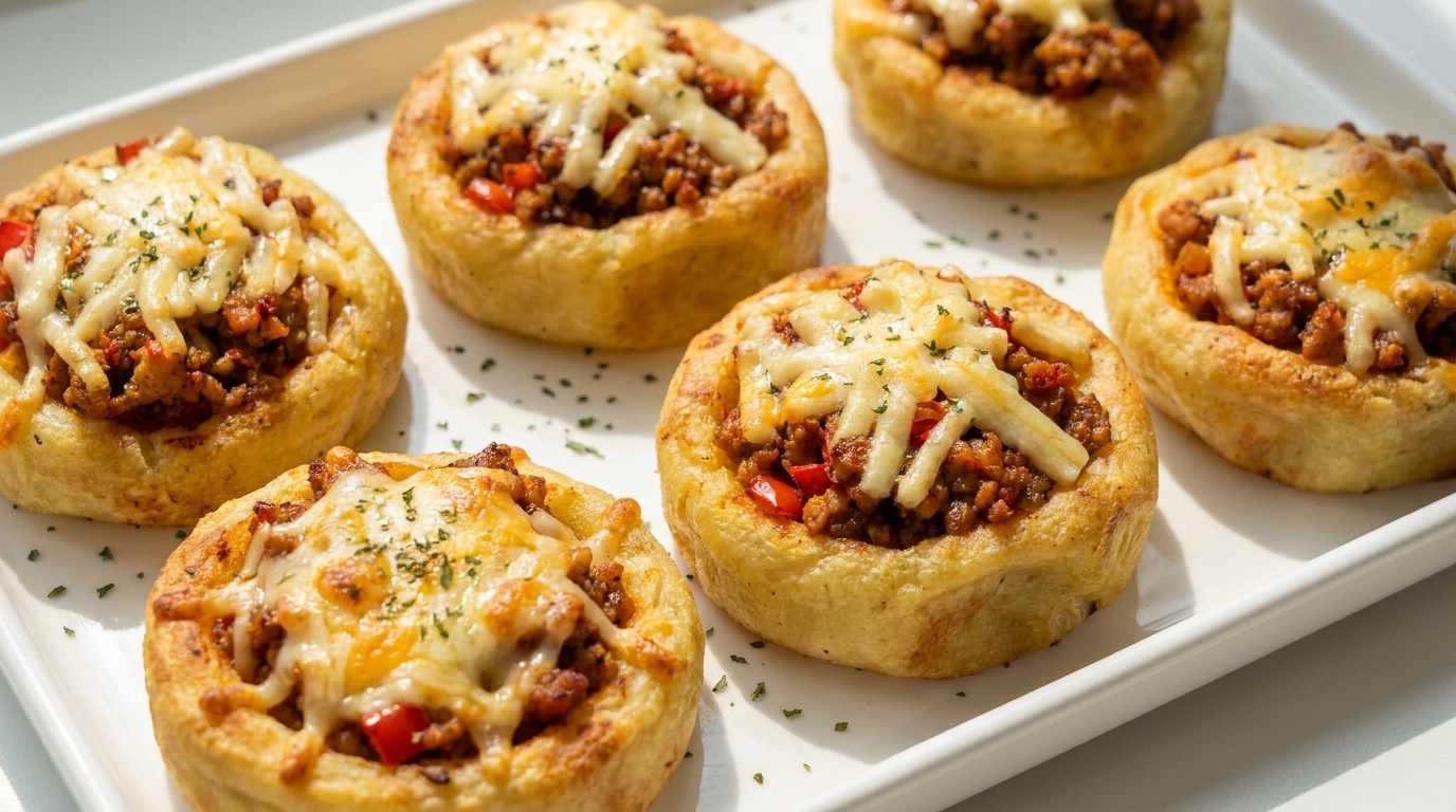 Tartelettes de Pommes de Terre au Poulet et au Fromage