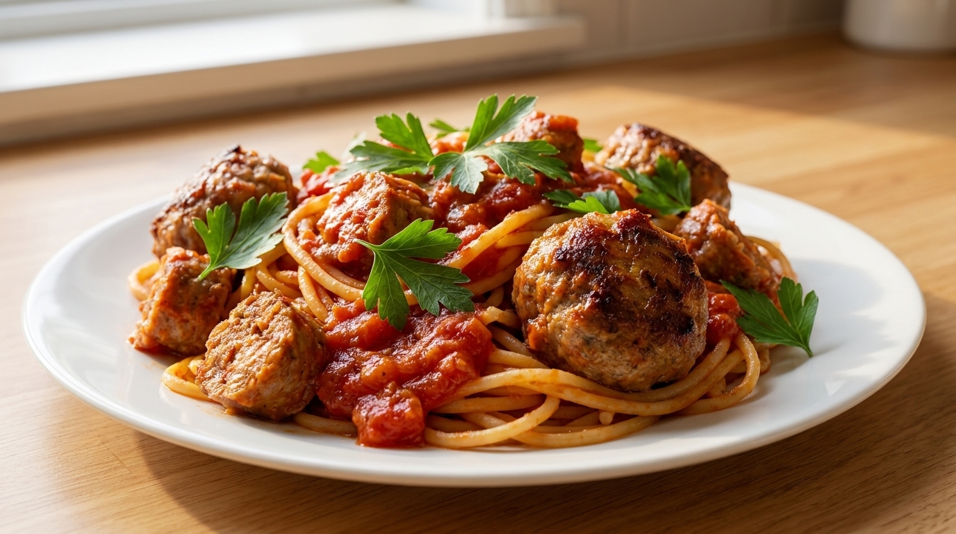 Pâtes aux Boulettes et Saucisses Façon Parrain