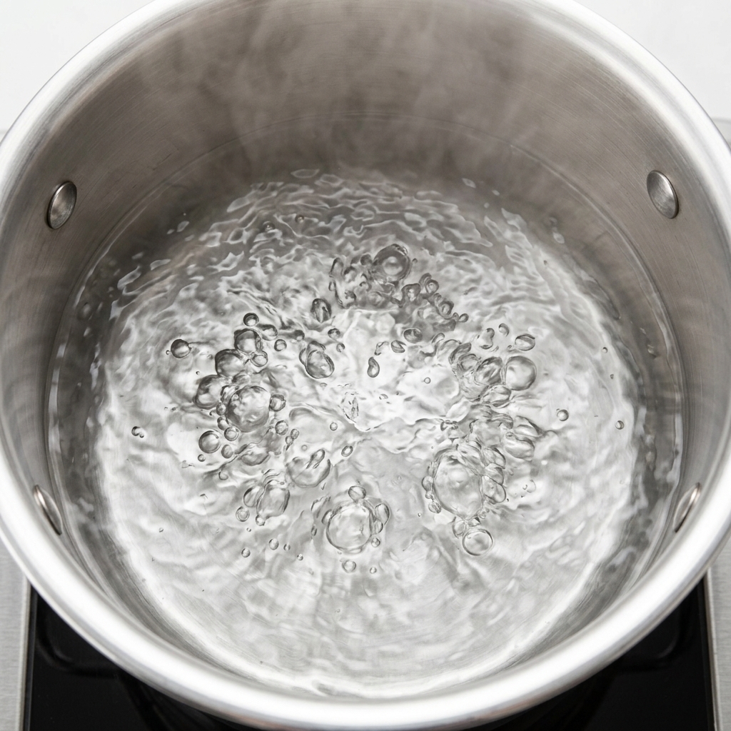 Deux œufs pochés doucement dans une casserole deau chaude.