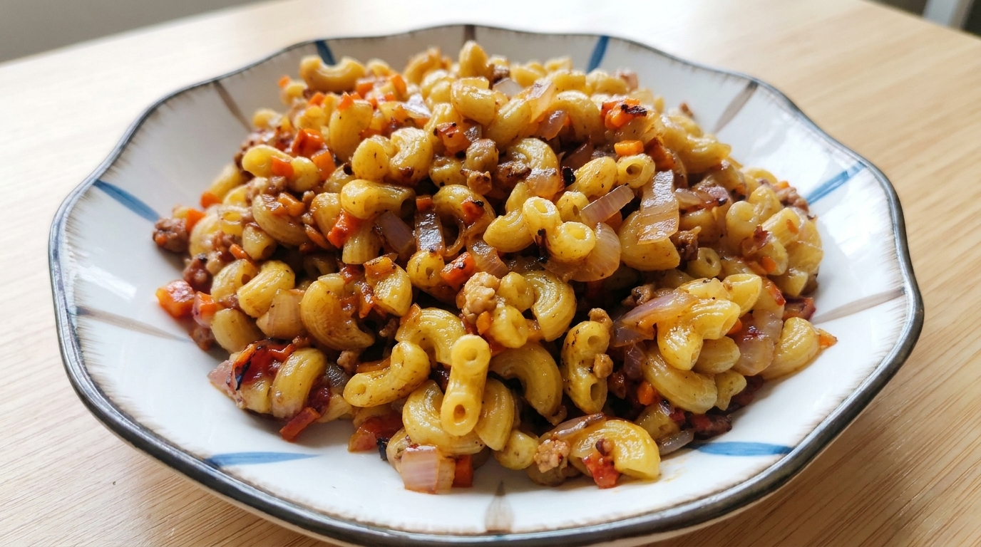 Macaronis sautés au poivre noir