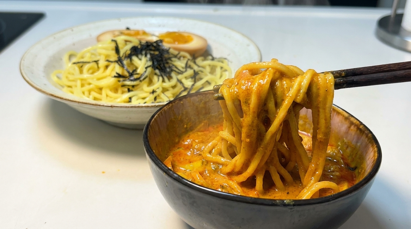 Tsukemen au Curry Japonais (Nouilles à Tremper)