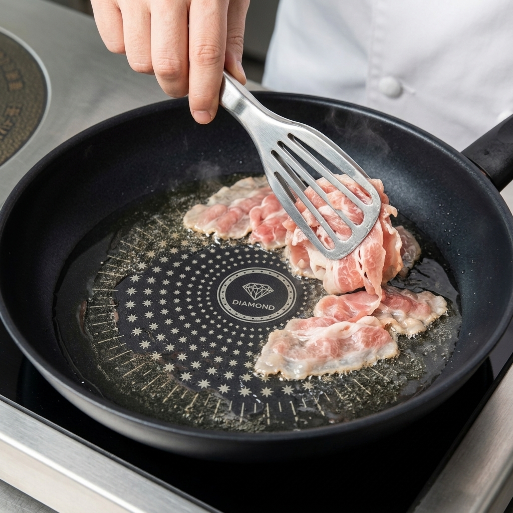 Des tranches de bœuf assaisonnées crépitant dans une poêle chaude, étalées pour une cuisson uniforme.