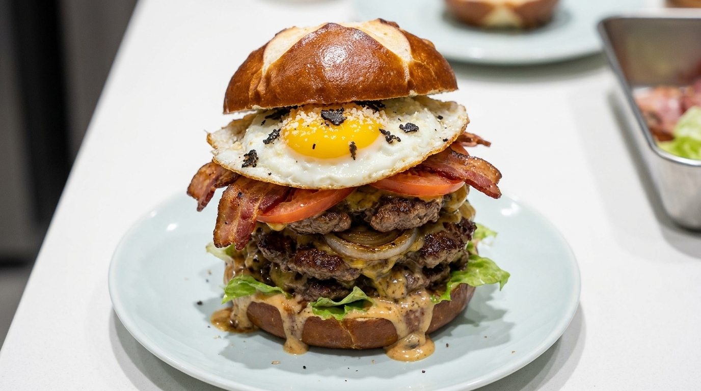 Burger Gourmet Ultime à la Truffe Noire et Parmesan