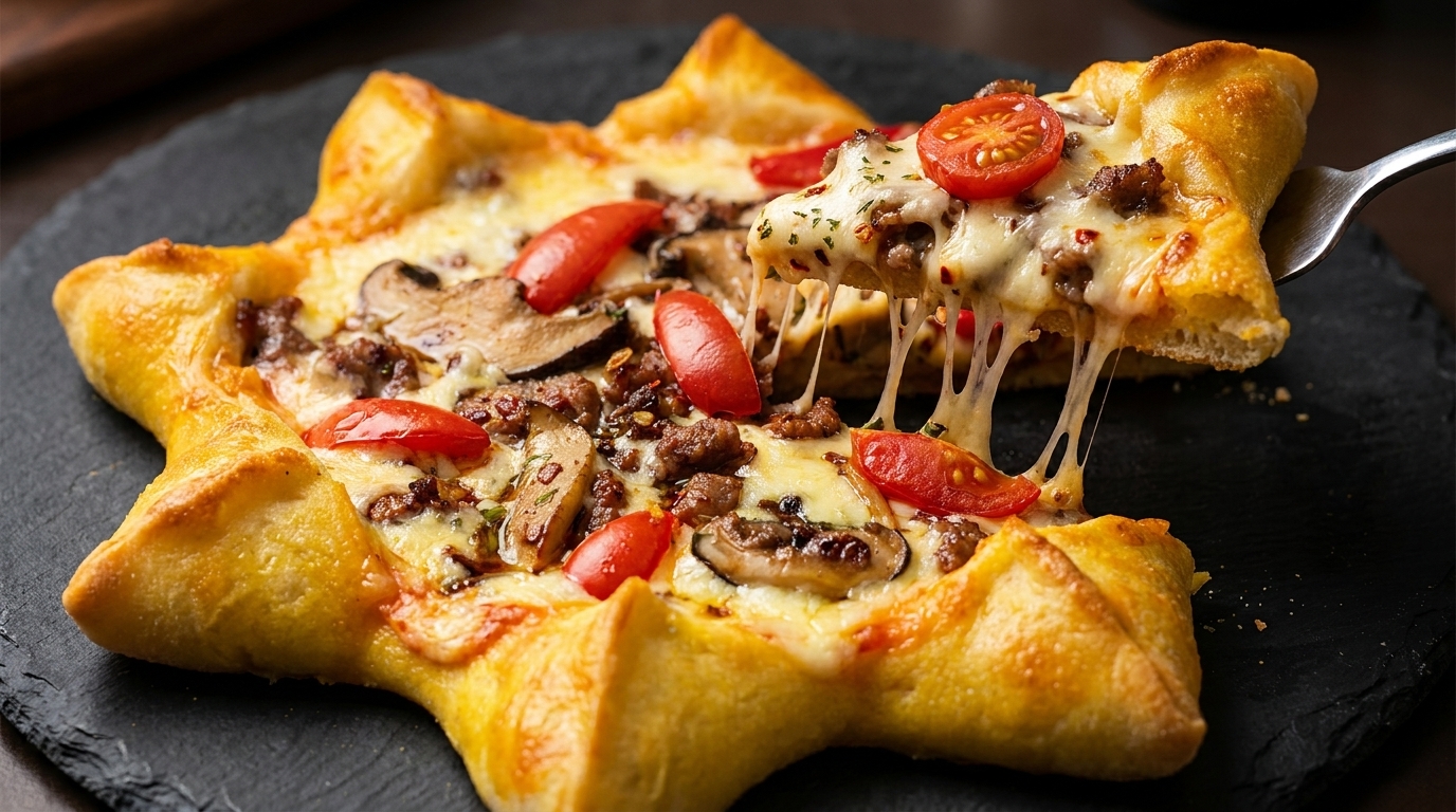 Pizza Étoilée Épicée au Porc