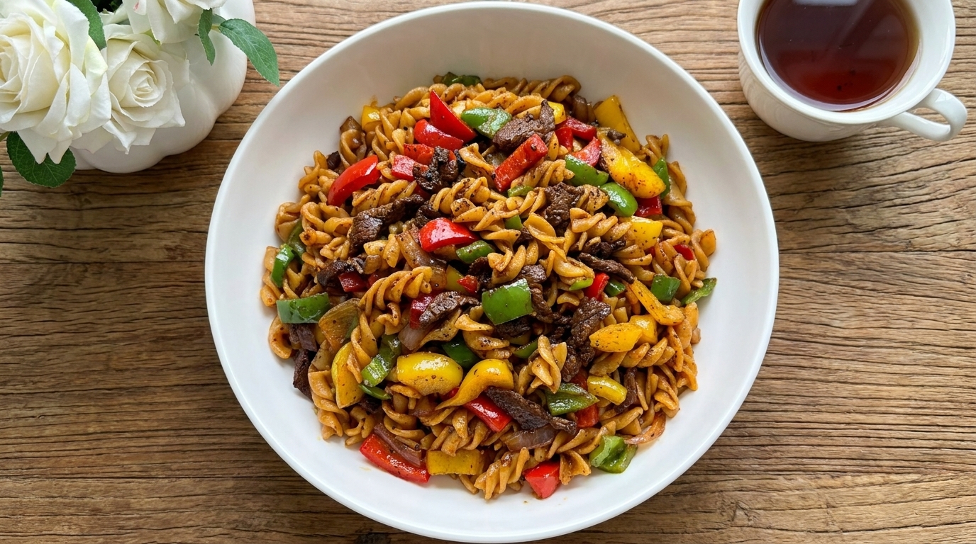 Fusilli au Bœuf au Poivre Noir