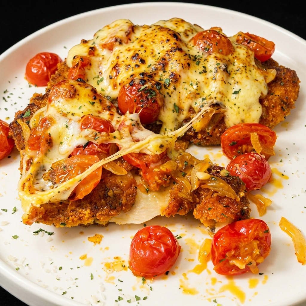 Escalope de poulet farinée immergée dans un bol dœufs battus.