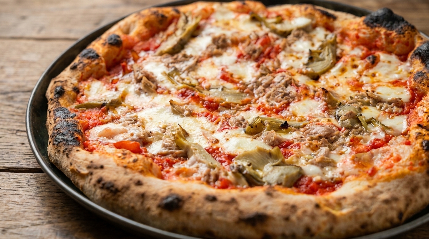 Pizza artisan aux artichauts et au thon (Pizza con Carciofi e Tonno)