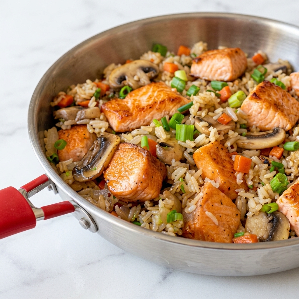 Riz assaisonné avec de la sauce soja et des épices.