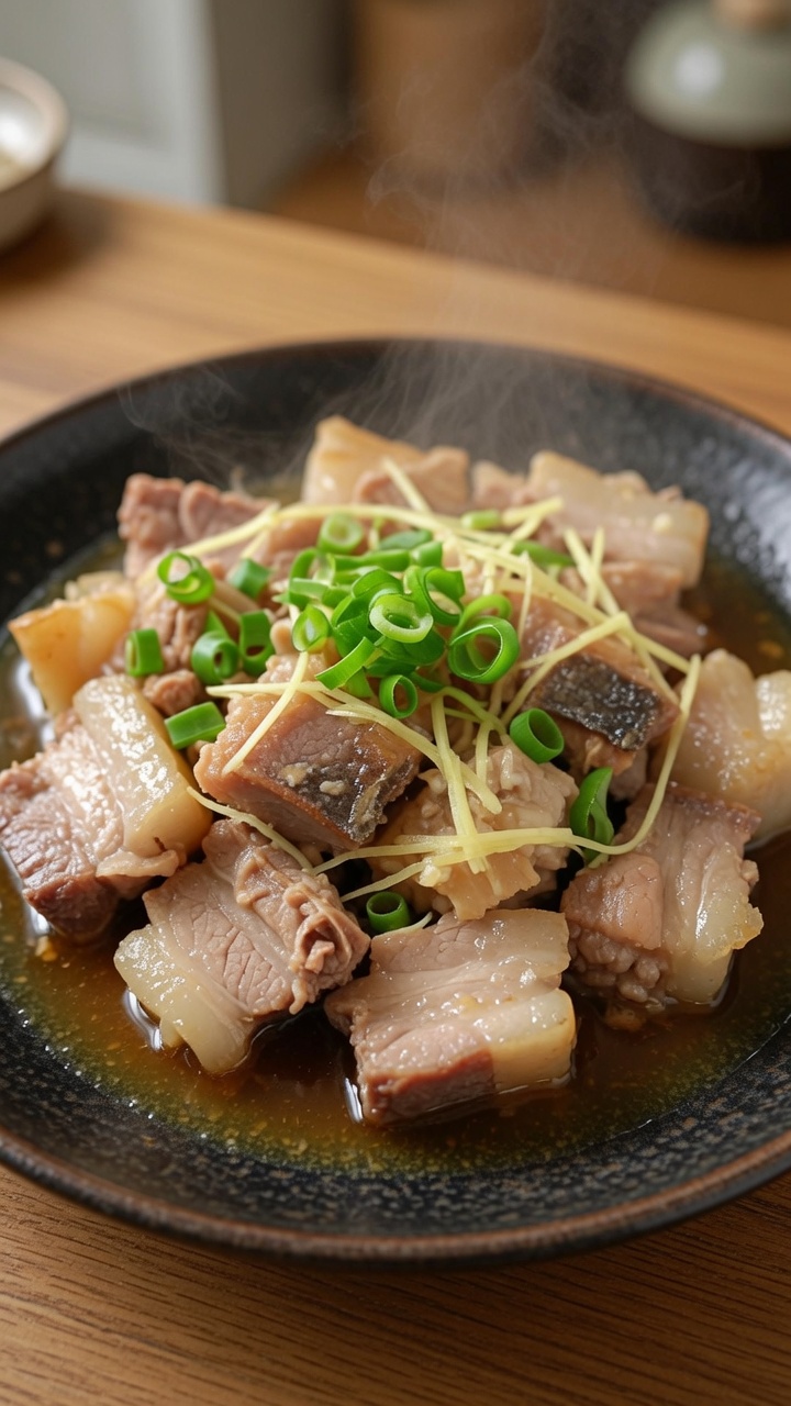 Poitrine de Porc à la Vapeur et Poisson Salé Cantonais