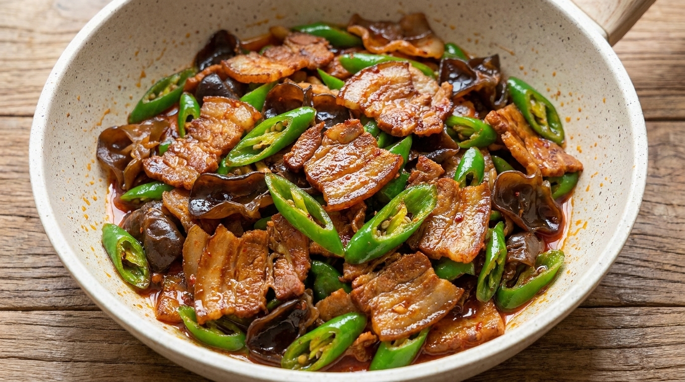 Poitrine de porc sautée classique au piment