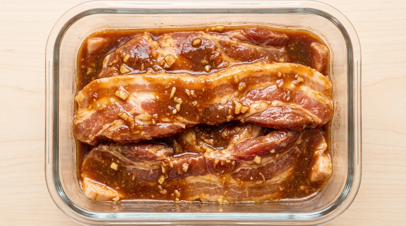 Poitrine de Porc Marinée au Miso Façon Coréenne