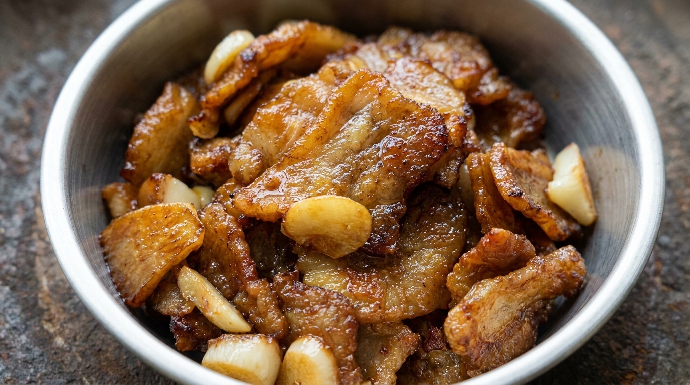 Poitrine de porc sautée à la sauce soja