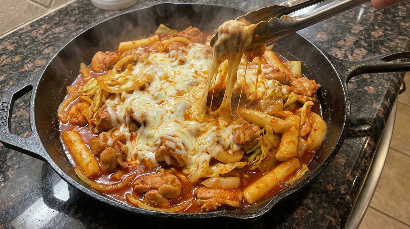 Dakgalbi : Poulet sauté épicé coréen