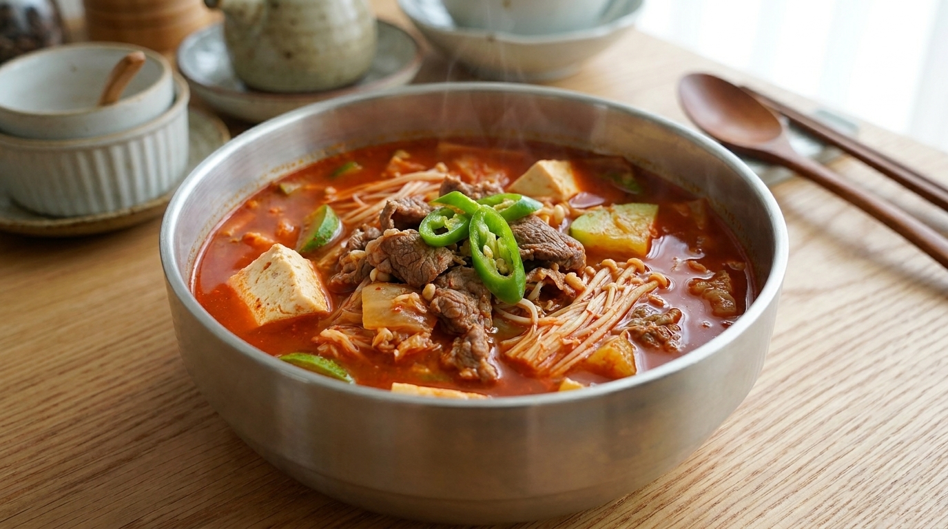 Ragoût de Kimchi au Bœuf et au Tofu (Kimchi Jjigae)