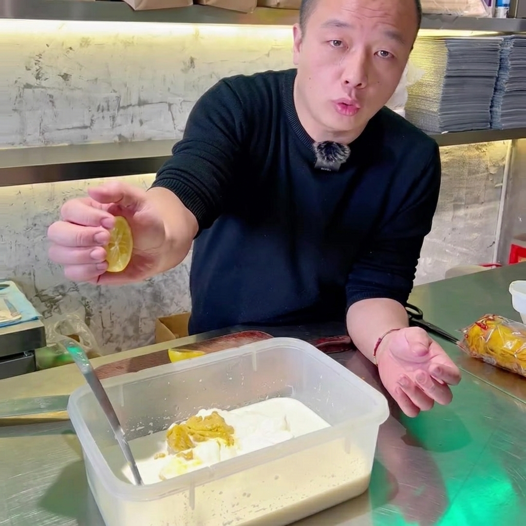 Une cuillère mélangeant tous les ingrédients dans un bol jusquà obtenir une sauce homogène.