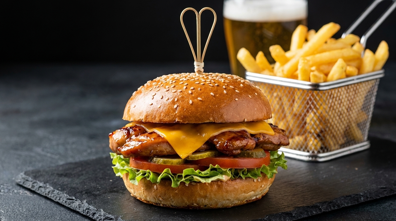 Burger Gourmet au Poulet Teriyaki