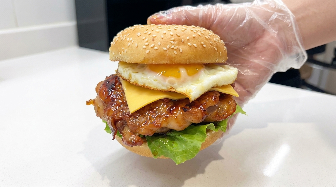 Cheeseburger Maison au Poulet Teriyaki