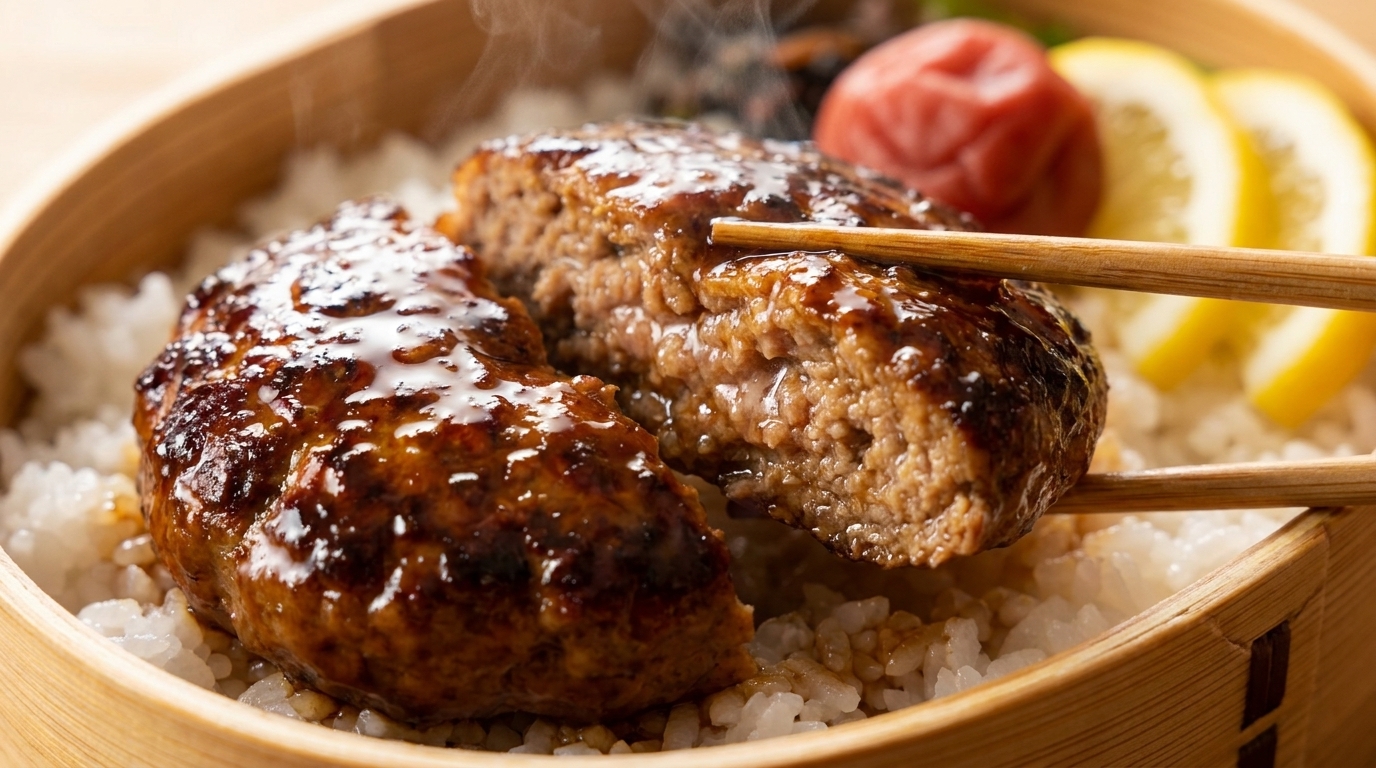 Steak Haché Japonais à la Sauce Teriyaki (Hambagu)