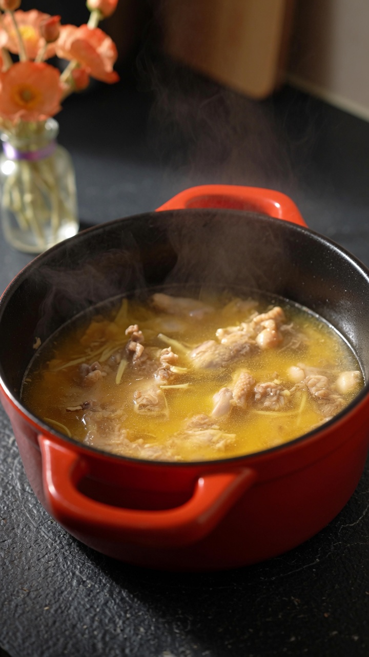 Soupe au poulet et au gingembre