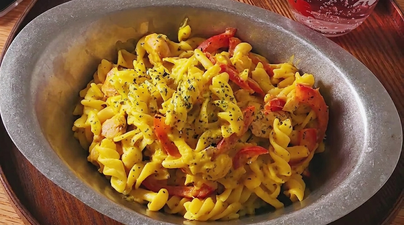 Fusilli crémeux au potiron et poulet