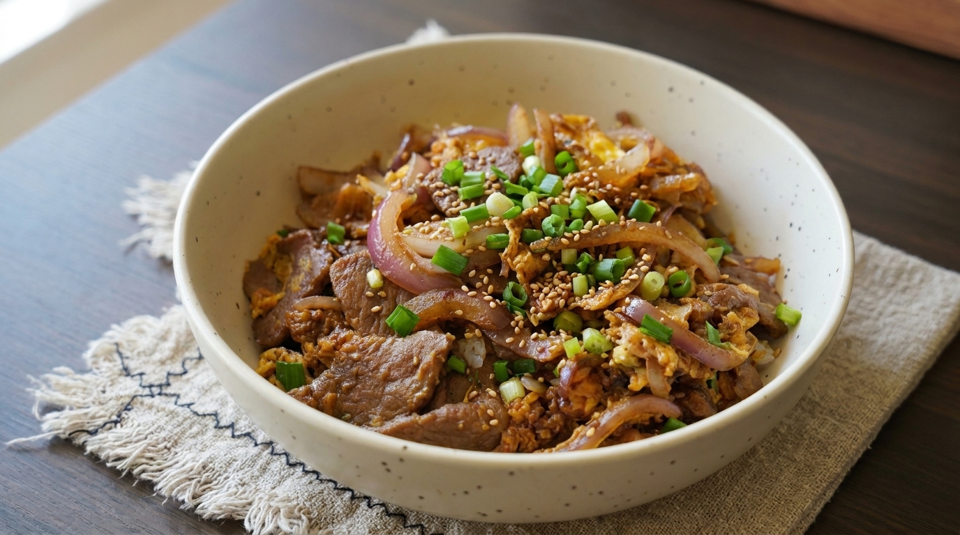 Bol de bœuf et oignon façon Gyudon